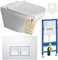 Duofix Vorwandelement Drückerplatte Delta 50 mit Duravit Design WC spülrandlos mit Beschichtung, Komplett-Set