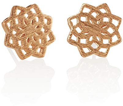 namana Mandala Ohrstecker Rosegold für Damen, gebürstetes Finish