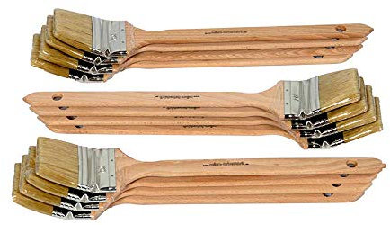Heizkörperpinsel | 12 Stück | Größe 70 mm | Mischborsten | Langer Holzgriff | Beste Malerqualität