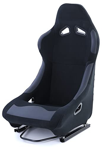 Sportsitz Vollschalensitz Schalensitz Race 1 Stoff Schwarz mit Laufschienen