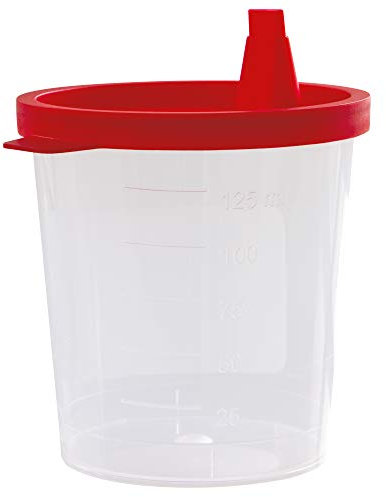 Lot de 500 gobelets pour échantillons d'urine de 125 ml avec couvercle rouge