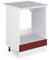 Vicco Herdumbauschrank R-Line, Bordeaux Hochglanz/Weiß, 60 cm, AP Marmor