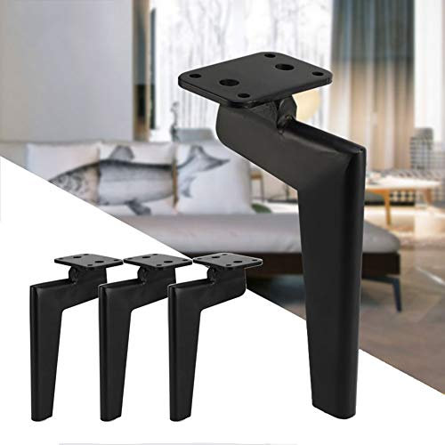 Outech Sockelfüße für TV, Möbelfüße aus Metall Schwarz Sofa Füße 17cm Rechter Winkel Schräg Kreatives Design