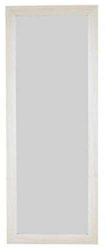 URBNLIVING Wooden Mounted Framed Glass Portrait Mirror Bedroom Bathroom 4 Colours 2 Sizes (Oak, 97x37)
