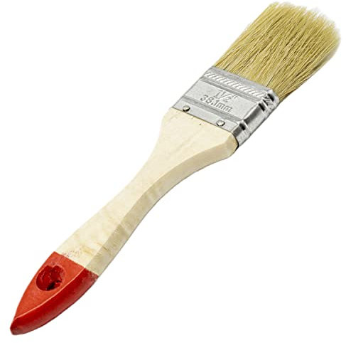 CABLEPELADO Paletina Pintura | Brocha Pintura | Pincel Pintura | Mango Madera Color Rojo | Doble cerda | Apto para Mueble, Paredes, Vallas | 37.5 mm Ancho cerda