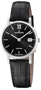 Candino Uhr Für Damen C4725/3 Couple Classic Silber Edelstahl Case SchwarzLeder Band
