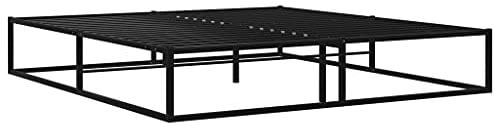 vidaXL Bettgestell Bett Metallbett Schlafzimmerbett Doppelbett Bettrahmen Ehebett Lattenrost Schlafzimmermöbel Schwarz Metall 180x200cm