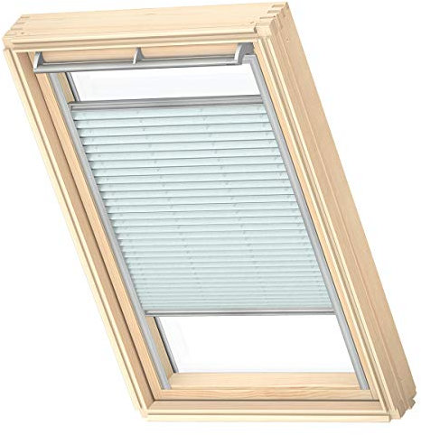 VELUX Original Roof Window Translucent Pleated Blind, M04, M34, Soft Blue, with Grey Guide Rail