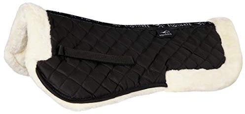 Equinate gepolstertes Sattelpad Sidney mit synthetischem Lammfell Pferd Pony M Schwarz