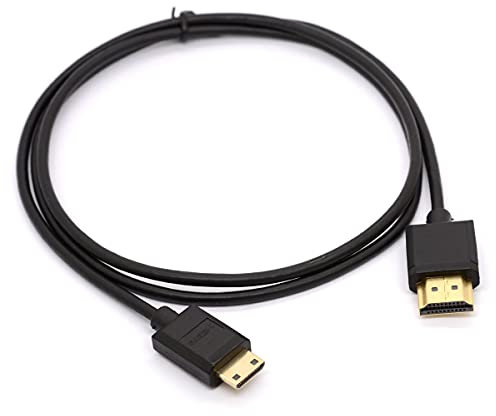 HTGuoji Mini-HDMI-Kabel mit Ethernet, HDMI auf HDMI Mini-Adapterkabel, unterstützt 4K 3D 1080P Compatible with Nikon, Canon-Kamera, Videokarte, Laptop (1 Meter)