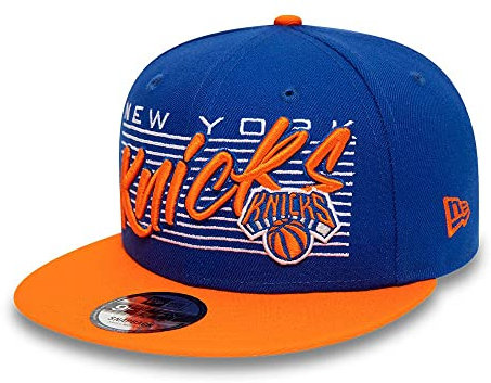 New Era 9Fifty NBA Properties Knicks Cap Basecap Baseballcap Flat Brim Snapback York (S/M (54-57 cm) - blau-orange)