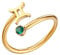 PAMTIER Womens Stainless Steel Zodiac Sign Ring with Zirconia Adjustable Birthstone Jewelry Gemini