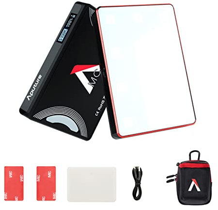 Aputure AL-MC RGBWW Éclairage continu pour caméra vidéo à intensité variable 3200 K-6500 K CRI96+ TLCI97+ Aimants intégrés avec application Conrol Chargement sans fil