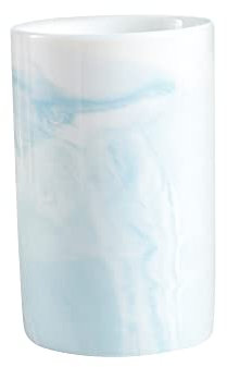 RabyLeo Keramikbecher mit Marmormuster, kreativer Zahnzylinder-Keramikbecher, einfacher Mundwasserbecher. (blau)