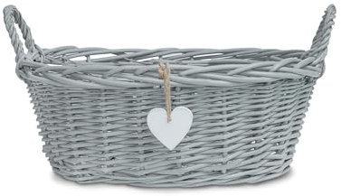 Wickerfield Newborn Baby Gift Hamper and Retail Display Basket at Home in Bathroom Nursery Room for Storage and Collection One size (Grey)