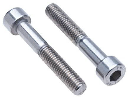 Vis à tête cylindrique à six pans M10x40 (Lot de 2) en acier inoxydable A2 avec douille hexagonale, boulons de filetage robustes, norme certifiée DIN912 (10mm x 40mm)