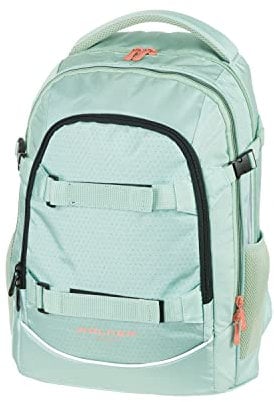 Walker 42041-067 - Schulrucksack Fame 2.0 Uni Dark Mint mit 2 Fächern, Vorderfach mit Organizer, Seitentaschen, Schultasche inkl. Rücken-Polsterung, verstellbarem Schulter- und Brustgurt