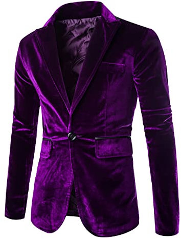 OADOBKICE Blazer Ufficio Uomo Casual Blazer Uomo Blazer Jersey Blazer Taglie Forti Giacca Uomo Oversize Blazer Allentato Abiti Blazer Velluto Coste Blazer Uomo Blazer Casual Giacca Slim Fit Viola XXL
