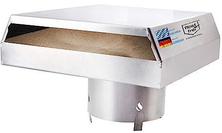 Pizzaaufsatz für Feuerplatte mit Loch 20 cm Edelstahl