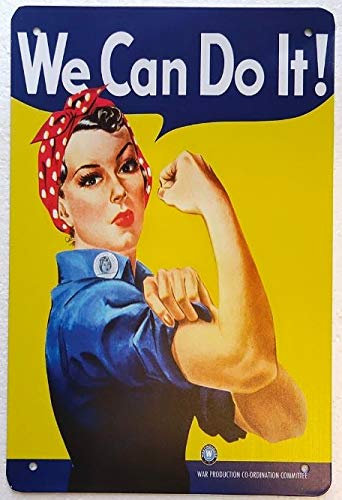 Blechschild mit Aufschrift We can do it, Retro-Blechschild, Vintage-Wanddekoration für Zuhause, Club, Bar, Kneipe, Taverne, Kaffee, Café, Grill, Garage, Geschäft, 20,3 x 30,5 cm