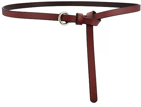 Yurosiay Damen Schmal Taillengürtel Mode Taillengürtel Leder Mit Legierungs Dornschnalle Verstellbarer Dünne Gürtel Schmaler Kleidgürtel Damen Ledergürtel für Hosen Jeans Kleider Mantel Schwarz