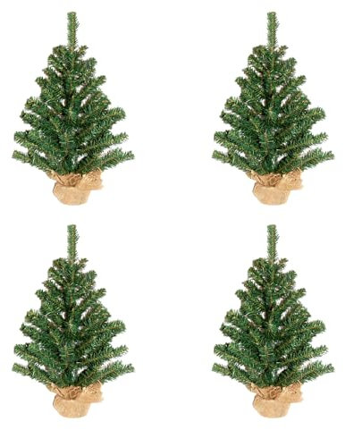 Rocky Mountain Goods Kleiner Weihnachtsbaum für den Tisch, 30,5 cm, unbeleuchteter Weihnachtsbaum mit Jute-Basis, ideal für Weihnachtstisch-Mittelstück, schöne Miniatur-Kiefer (4)