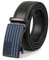 SANSTHS Herrengürtel aus Leder mit Ratsche und verstellbarer Schnalle in Geschenkbox, Flaggenschnalle/Schwarz, 36-44 Wasit Adjustable