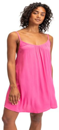 Roxy Lässiges Sommerkleid für Damen, ärmelloses Minikleid für Strand, Pool und Resort, Shocking pink, Groß