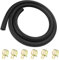Diompirux Ø 6 mm Tuyau de Carburant Kit Conduite de Carburant avec 6 Pièces Collier de serrage, 1m Tuyau Durite d'essence pour Petits Moteurs, Moto, Voiture, Scooters, Camions