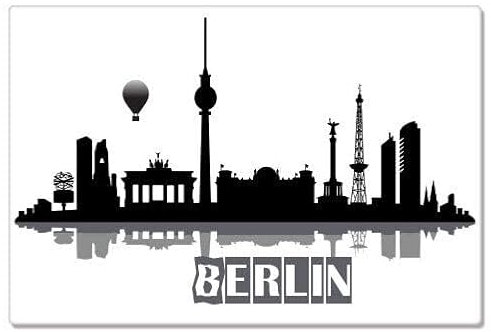 WildeBabsKLBT Berlin Skyline Germany travel Urlaub Reise car K66 Hochwertiger Premium Autoaufkleber Sticker Aufkleber selbstklebende Folie 12 cm