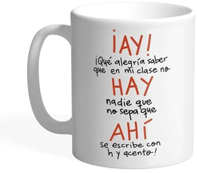 Pedrita Parker Taza de café para Profesores Taza desayuno original para Profesores - Ay, hay, ahí