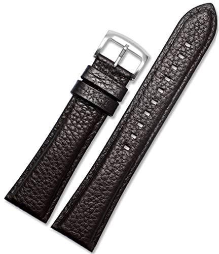 EZZON Armband aus Rindsleder für Armani AR1982/AR60003/AR60004/AR60005, klassisches Rindslederarmband, 22 mm, schwarzbraunes und dunkelbraunes Armband, Dornschließe, 22 mm, Achat