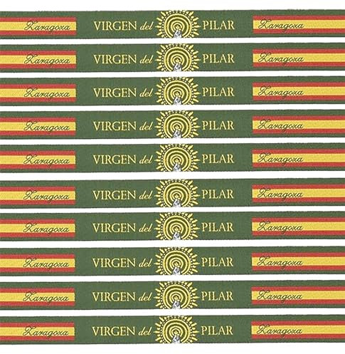 Tiendas LGP - Pulsera Virgen del Pilar - Tela. 10 Unidades, 30 x 1.5 cm. - Fabricado en España