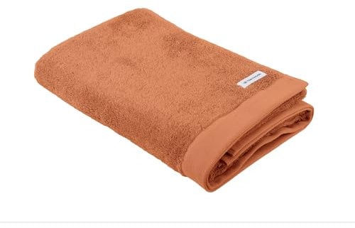 TOM TAILOR Duschtuch, 70x140 cm, 100% Baumwolle/ Frottier, mit zwei Aufhängern und Label mit Logo, COLOR BATH TOWEL Orange (Warm Coral)