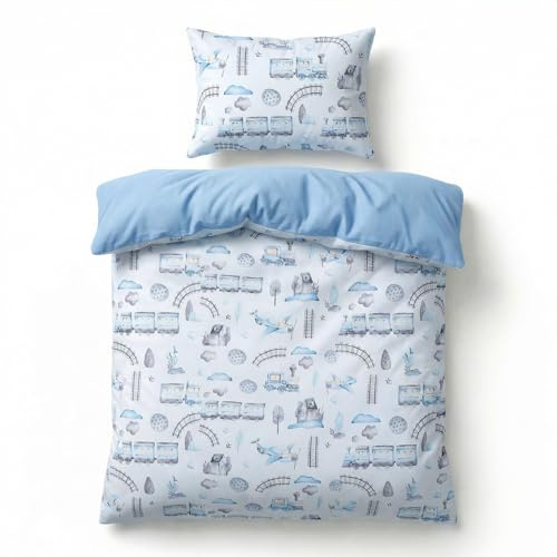 BABYSAFE Baby Safe Bettbezug Kinderbett Neugeborene 135x100 cm Bettbezug Kinderbett 100% Bio-Baumwolle Öko-Tex Zertifiziert Laken Einzelbett Babybettwäsche Set Zug