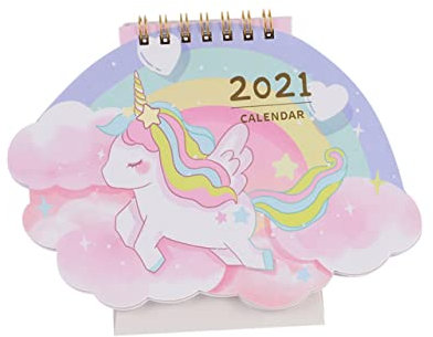 FUNOMOCYA 2021 geformter Tischkalender Rotierender Tischkalender Dekorationen für den Schreibtisch Kleiner Tischkalender Kalender auswählen En