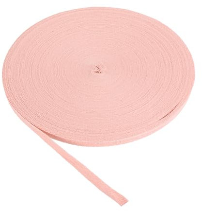 PATIKIL Baumwollband Baumwolle Gurtband 10mm x 45m, Schrägband Baumwoll Nahtband Köperband Saumband Einfassband Stoffband Webband für DIY Nähen Basteln Stricken Verpackungen, Blasses Rosa