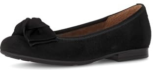 Gabor Damen Klassische Ballerinas, Frauen Flats,Moderate Mehrweite (G),Ballerinen,Pumps,Halbschuhe,Sommerschuhe,Slipper,schwarz,39 EU / 6 UK