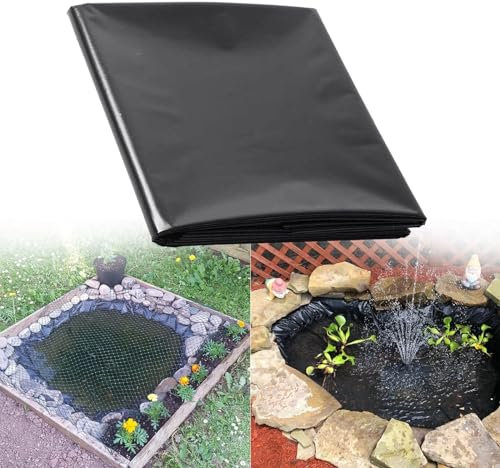 HDPE Teichfolien Gartenteich Teichplane Stärke 0.2mm Flexibel Teichmembran für Wasserfälle 3x4.0m 6x6.0m Faltbare Schwimmteich Folie für Bachläufe Brunnen, Einfaches Schneiden(Größe:6x3.0m)