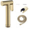 Bathroom Spray Set, Brushed Gold Brass Handheld Toilet Bidet Taps Set Holder Hose Bathroom Sprayer for Bathroom and Shower Rooms