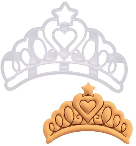 BAKERLOGY Tiara Ausstechform - Detailliertes Keksausstecher-Design zum Backen und Basteln, ideal für Fondant, Teig, Ton