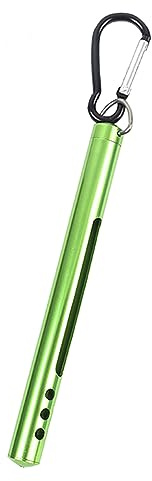 Fishing Thermometer, 17.5cm Fishing Thermometer Fly Fishing Tools, Stream Water Temperature Measurement Tools, Metal Fishing Stream Thermometer, Temperature Measuring with Carabiner Clip (Green)