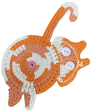 Dessous de verre au crochet pour chat, dessous de verre amusant pour les amoureux des chats