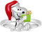 GNOCE Ring Peanuts Snoopy Umarmung Weißer Diamant Ring 925 Sterling Silber Geschenk Ring Für Damen Mädchen mit Schmuckschatulle zum Weihnachten Valentinstag (Weihnachts-Snoopy, 59)
