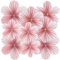 EASY JOY 9 Pcs Pink Paper Flowers Decorations for Wall Hanging Paper Fans Party Decoration Pink Paper Floral Backdrop Decor for Birthday Weeding Spring Summer Garden Tea Party