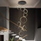 HYQJUNE Modern LED Hängelampe Dimmbar Ringe Pendelleuchte Wohnzimmerlamp Aluminium Treppe Hängeleuchte Xuanguan Schlafzimmer Esszimmer Küchenlampe Höhenverstellbar Lampen(9-Ring)