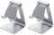 AISENS Soporte De Sobremesa Tamaño M Ajustable (1 Pivote) para Movil/Tablet, Plata (Paquete de 2)