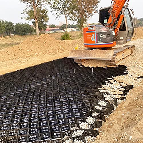 Rejilla estabilizadora de suelo, rejilla de polietileno de 5 cm de profundidad, base de hangar para mantener el lugar, carga máxima de 816,5 kg, multicolor, 2 m x 5 m