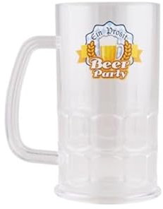 LP Divertissements Lot de 12 - Chope de bière transparente beer party 14cm 50cl