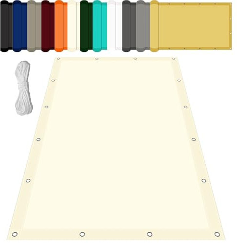 Toldo Vela de Sombra Rectangular 2 x 3 m Protección Rayos UV Impermeable Toldo Exterior Terraza con Cuerda Fija para Terraza Balcon Exteriores Jardín, Beige